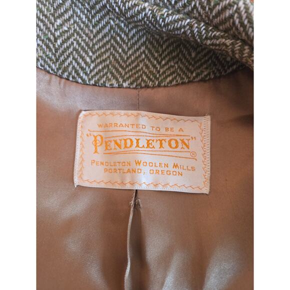 Vintage Pendleton Tweed Wool Trench Coat Womens Size Medium 1950/60 3/4th sleeve - Picture 8 of 10